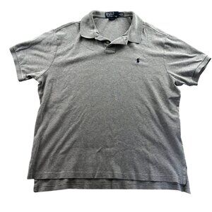 Polo Ralph Lauren Mens Polo Shirt XL Gray Custom Fit Short Sleeve Casual Classic